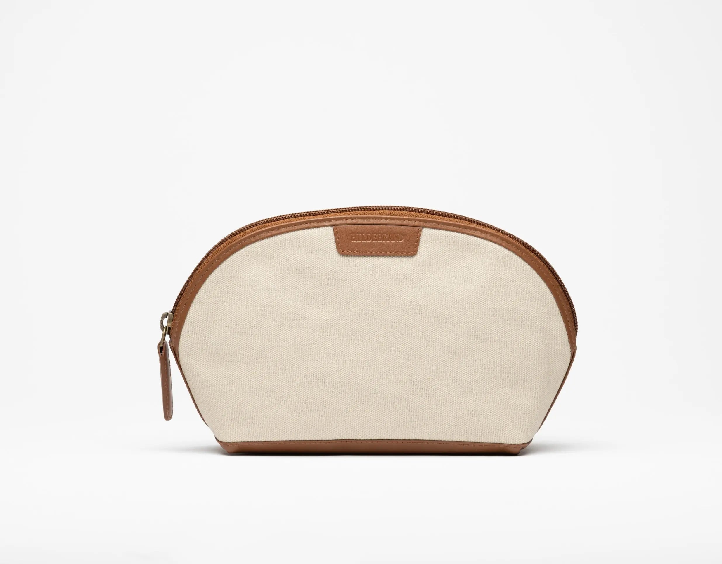 Beauty Bag Canvas and Tan Leather Hildebrand-swe