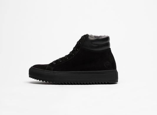 Men Drake Fur Black High Sneaker