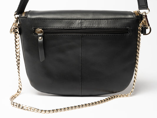 Damen Gürteltasche aus Leder in Schwarz