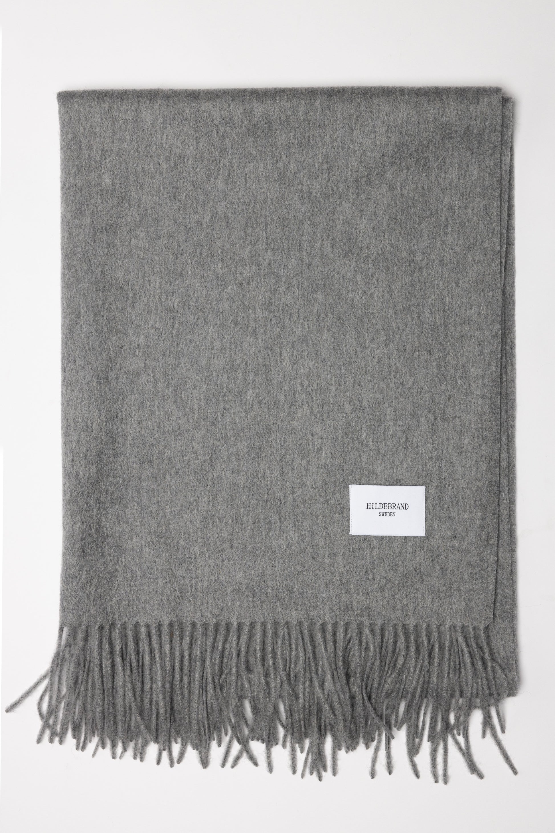 Grey Cashmere Woven Scarf Large