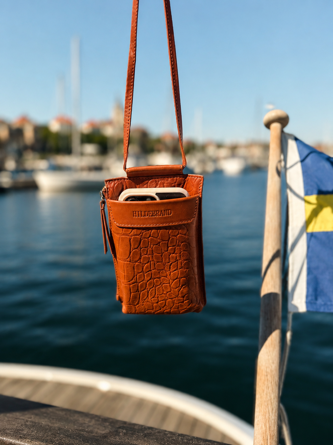 Mobile Phone Bag Cognac Croco