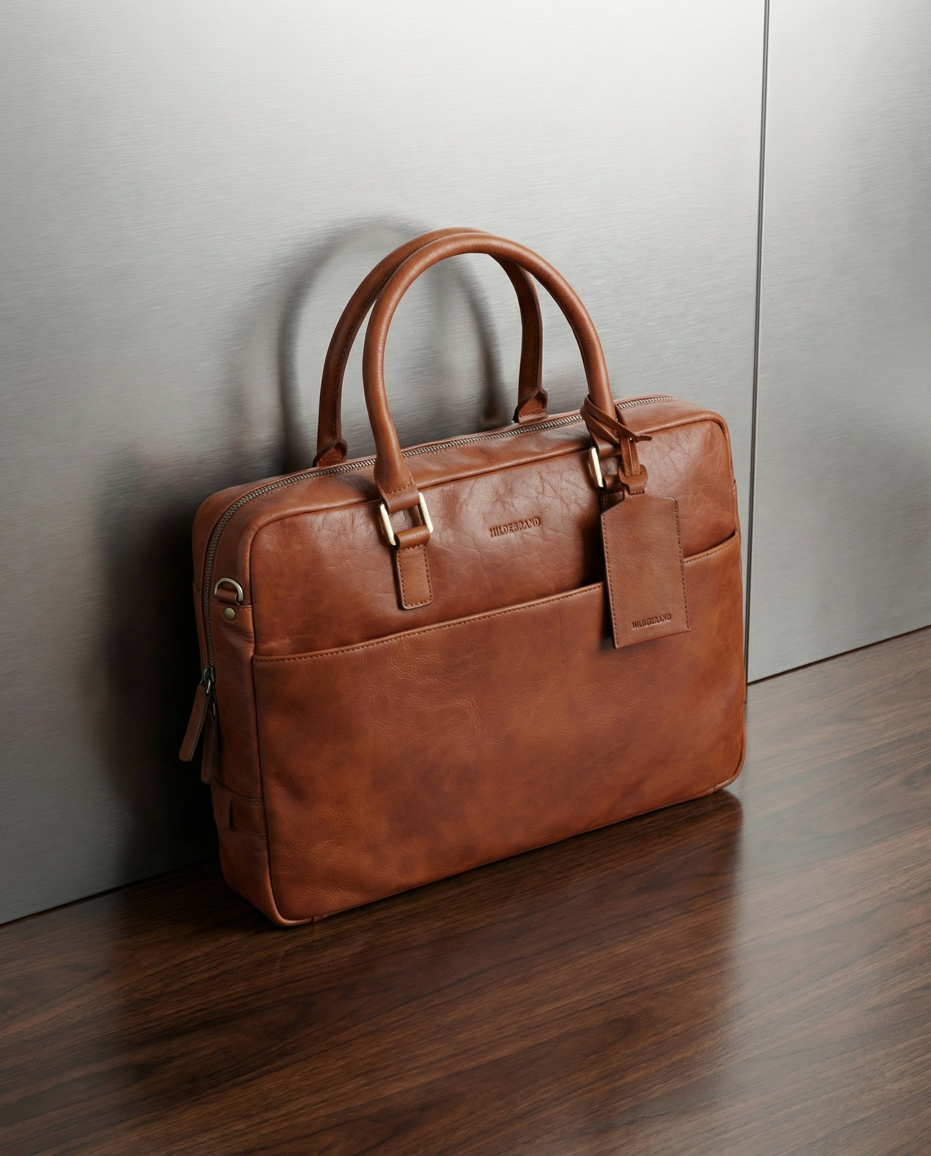 Leather Briefcase Cognac