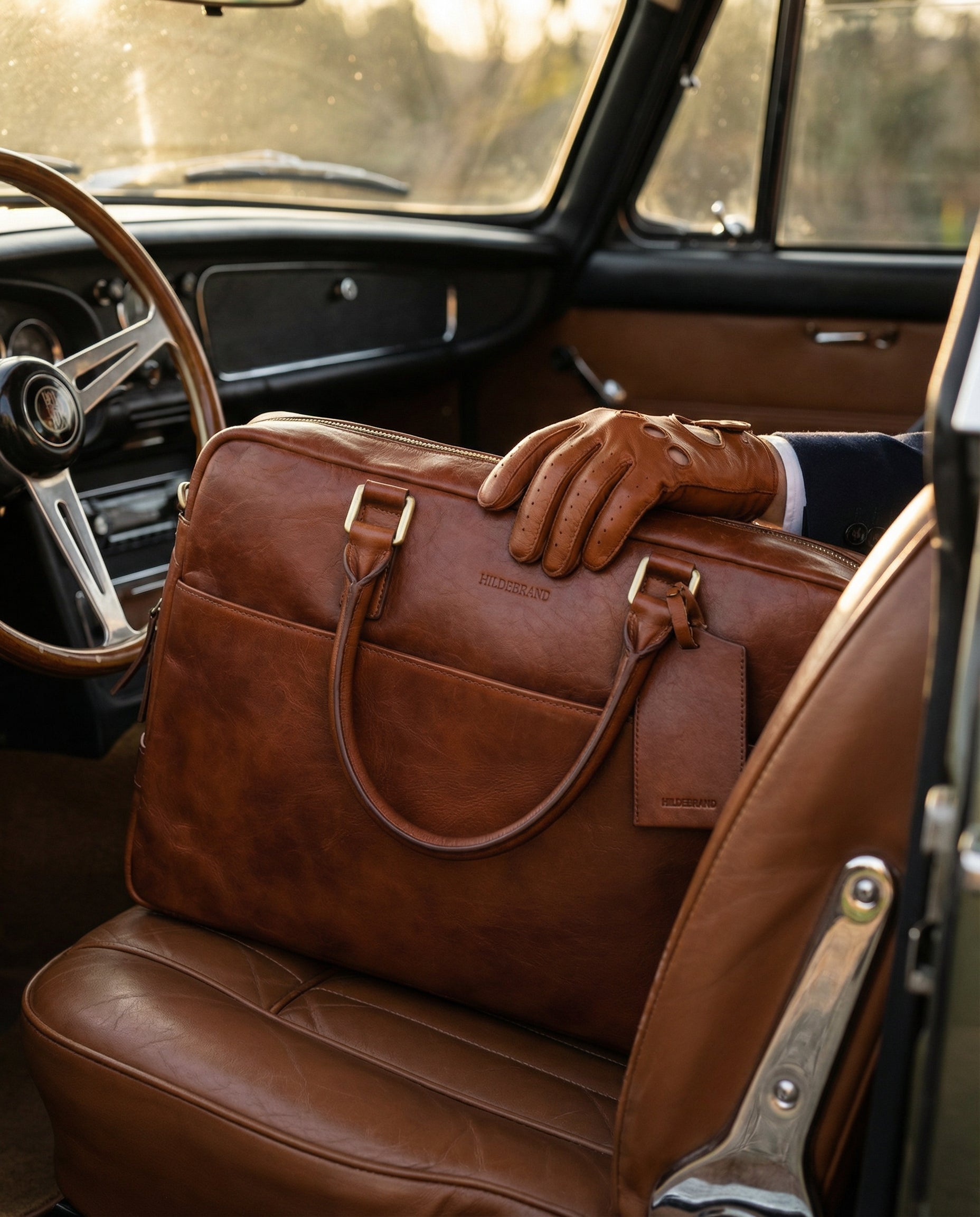 Leather Briefcase Cognac