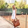 Leather Tennis Tote Bag Cognac Hildebrand-swe