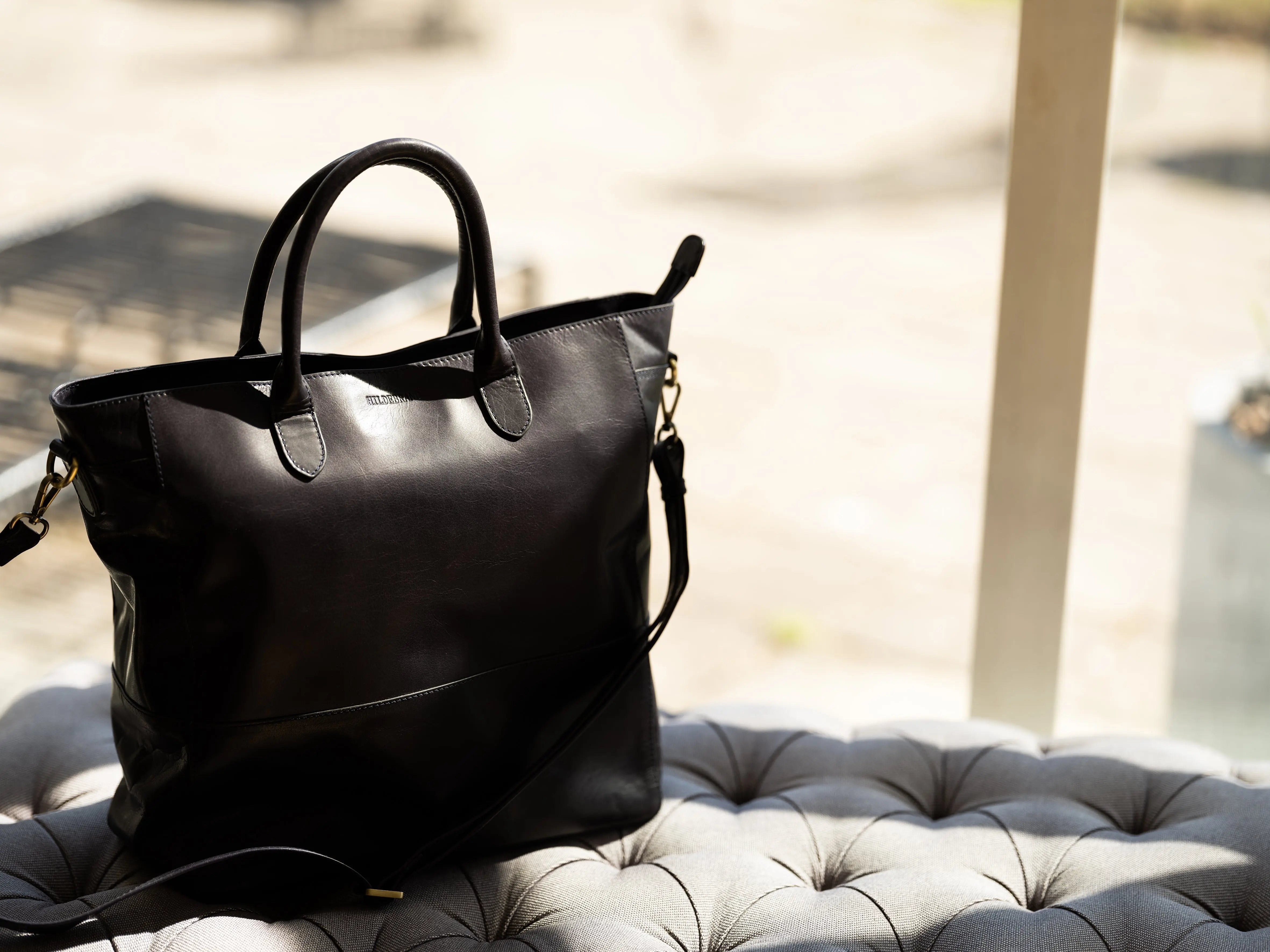 Luxury Leather Business Tote Dark Brown Hildebrand-swe