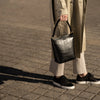 Women's Small Leather Tote Black Croco Hildebrand-swe