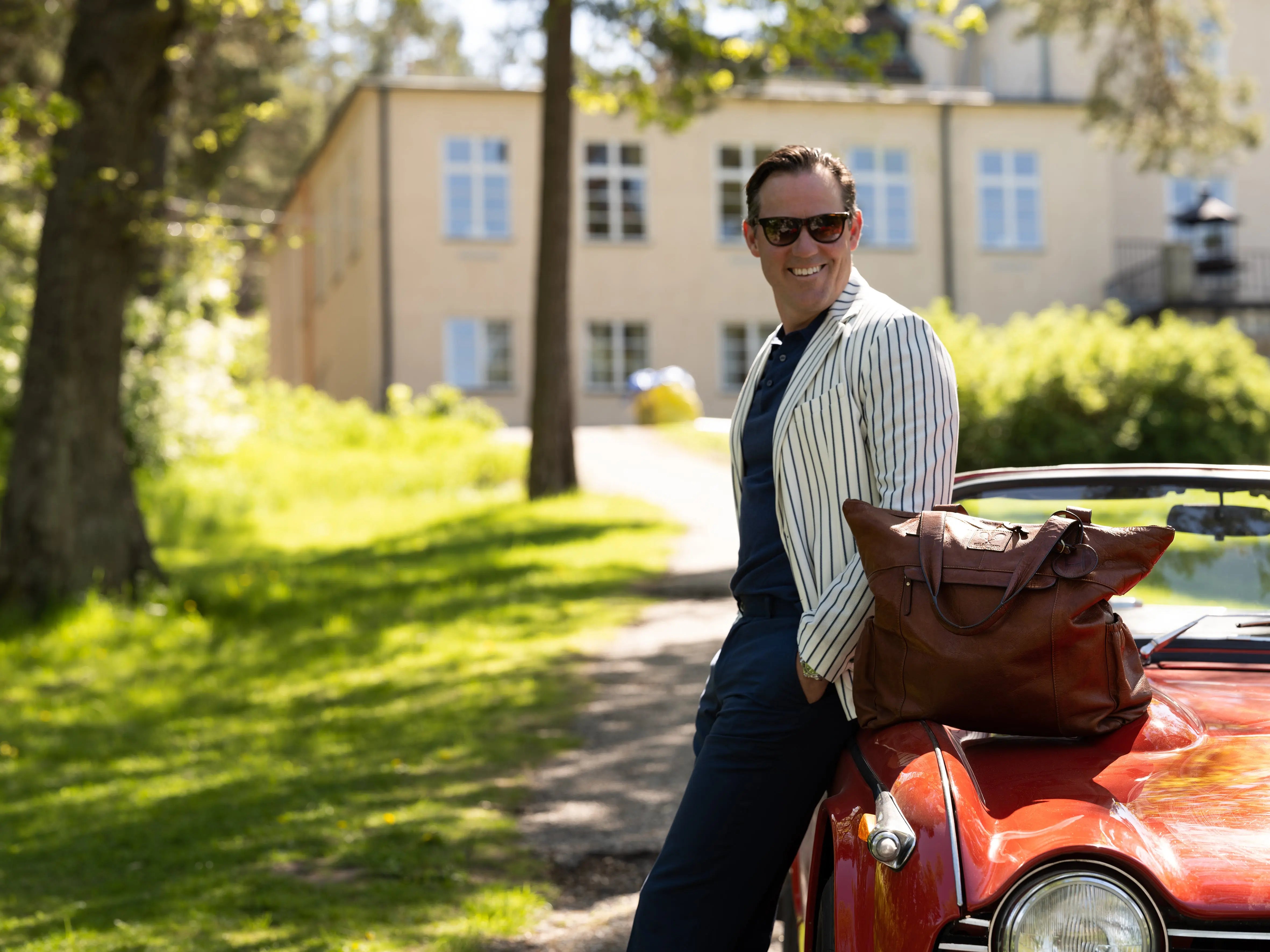 Leather Tennis Tote Bag Cognac Hildebrand-swe