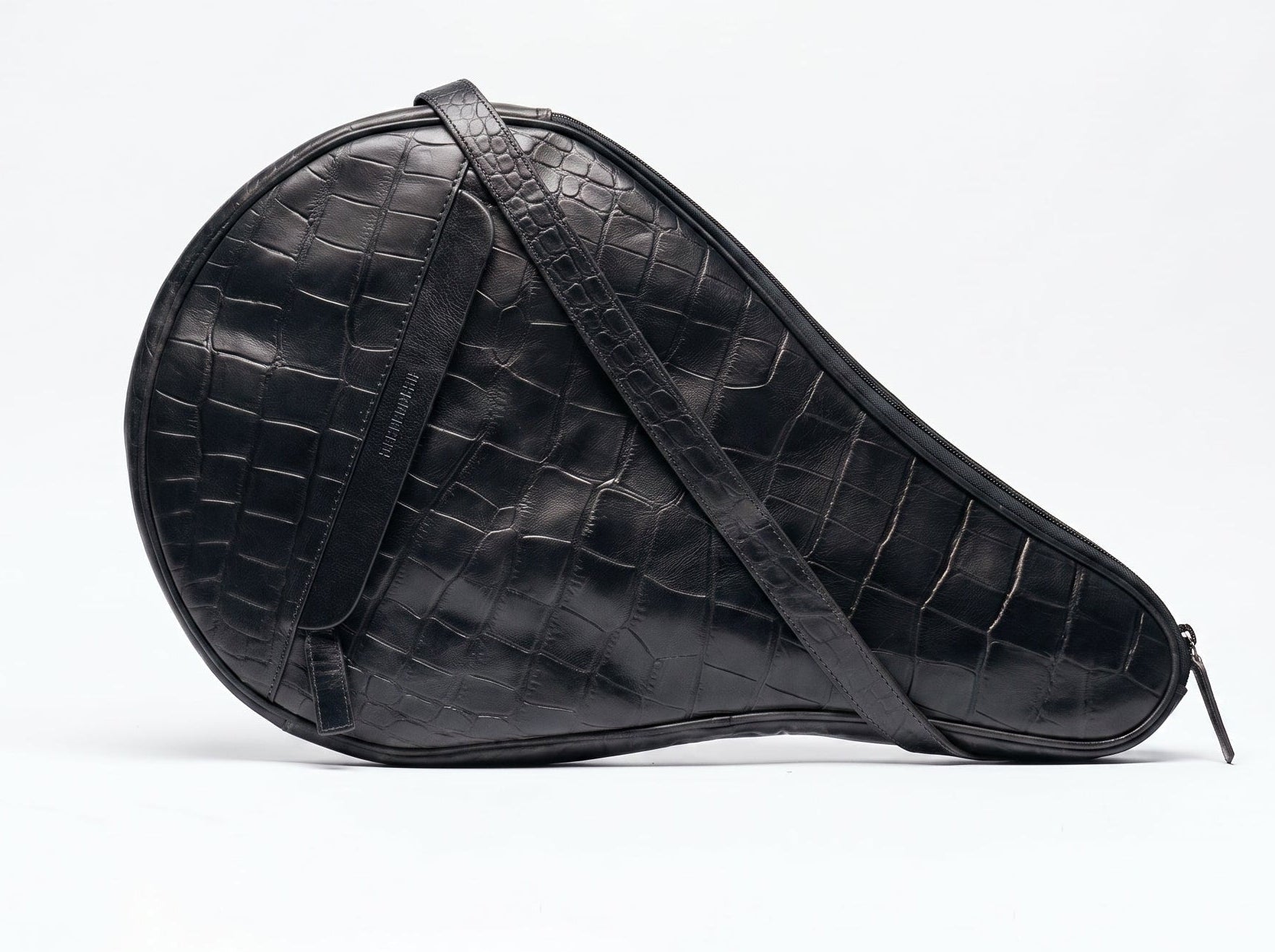 Leather Padel Case Black Croco