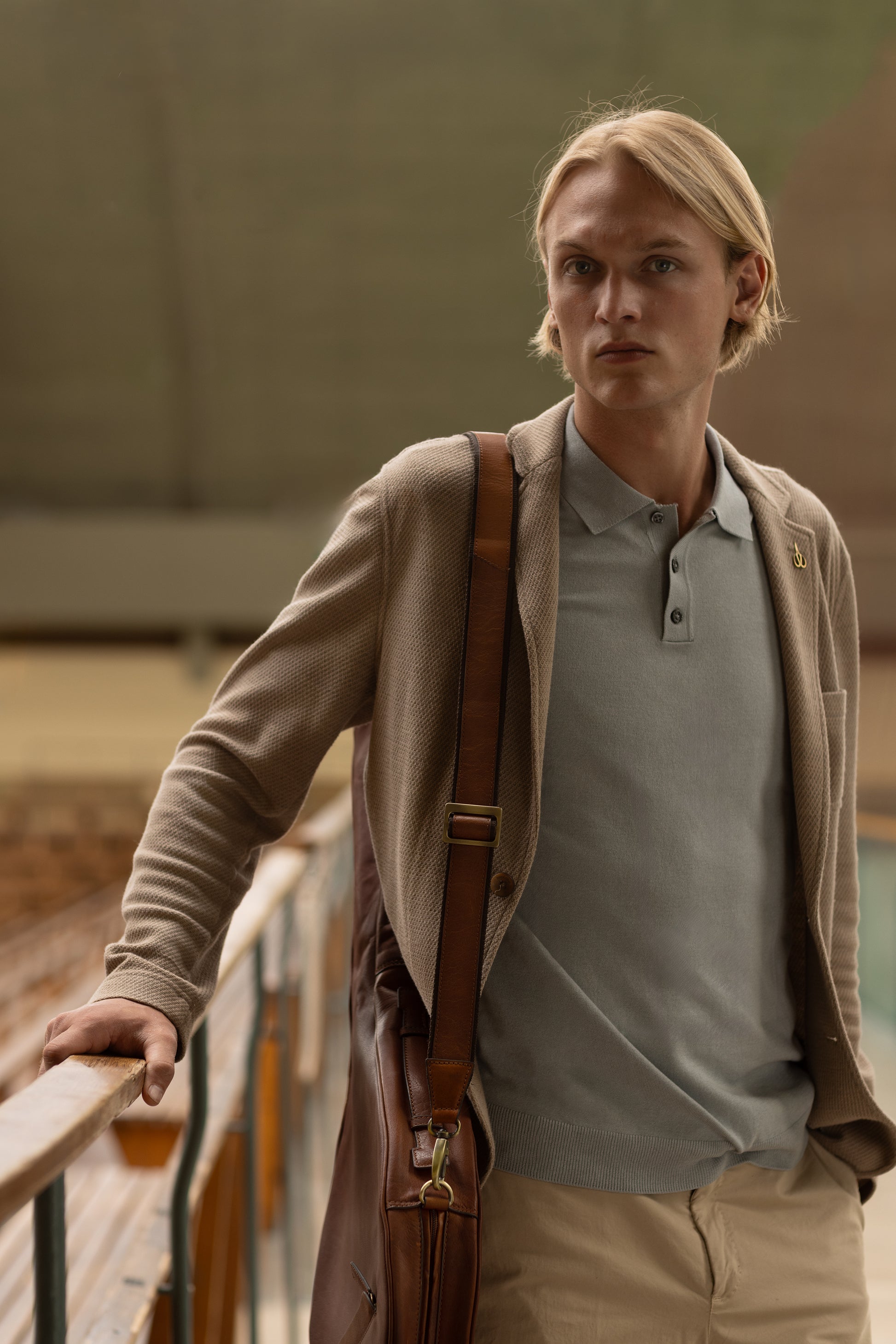 Luxury Leather Tennis Case Cognac