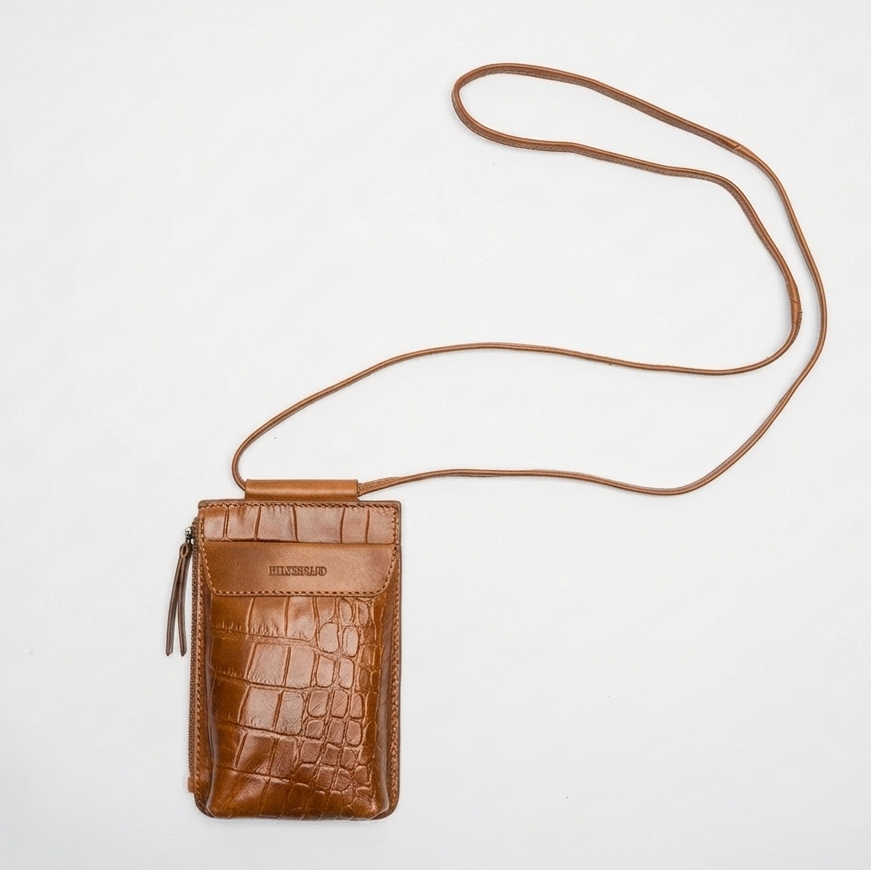 Mobile Phone Bag Cognac Croco